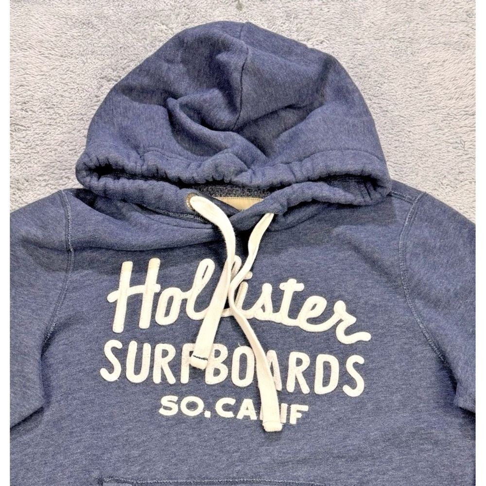 Hollister Surfboards Hoodie Sweatshirt M Kangaroo Pouch‎ BLUE Graphic/Applique